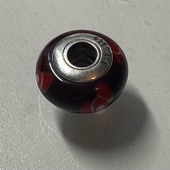 Sterling Red Murano Glass Charm - Picture 4 of 6